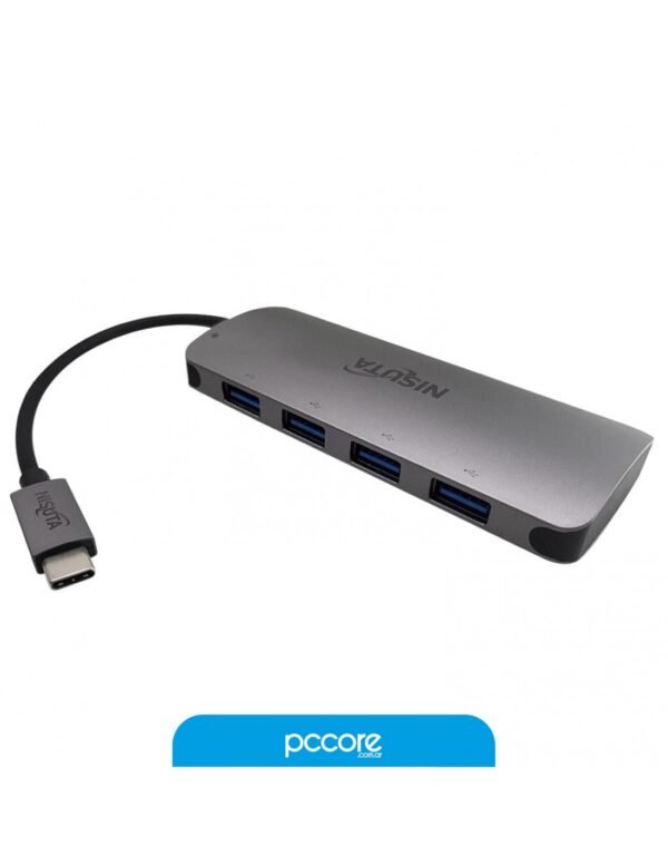 Hub Usb Nisuta Tipo C 3.1 A 4 Puertos Usb Tipo A Ns-Uh044C