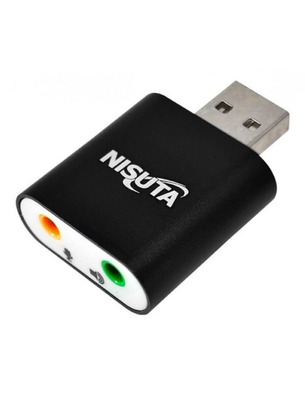Placa De Sonido Nisuta Usb Estereo 3.5Mm X2 Ns-Cousau22