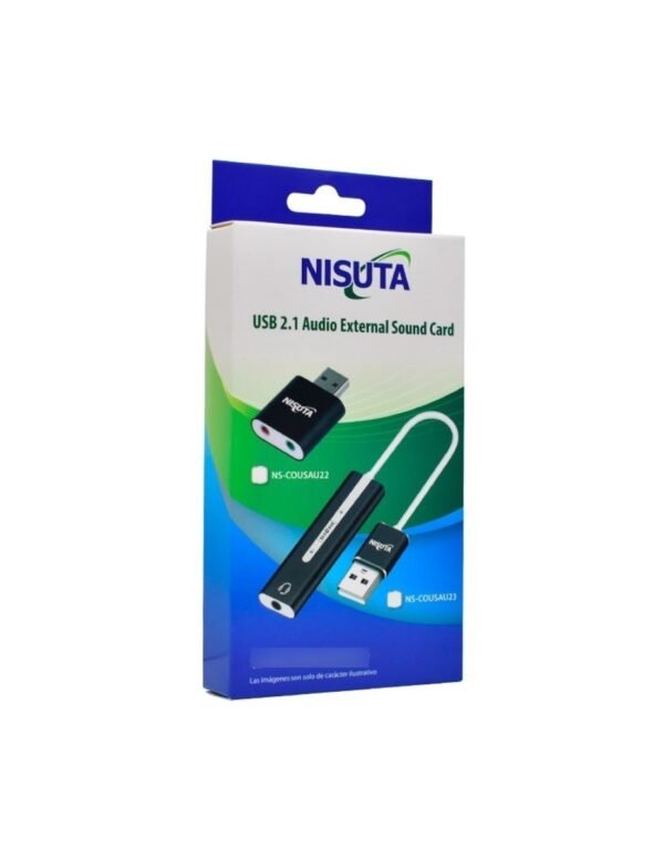 Placa De Sonido Nisuta Usb Estereo 3.5Mm X2 Ns-Cousau22