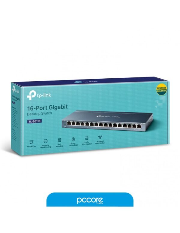 Switch 16p Tp-Link TL-SG116 10/100/1000 Gigabit No Admin
