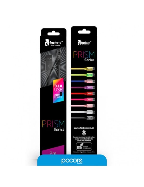 Cable Usb Foxbox Prism Micro USB 2Mts Negro