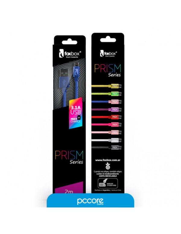 Cable Usb Foxbox Prism Lightning 2Mts Azul