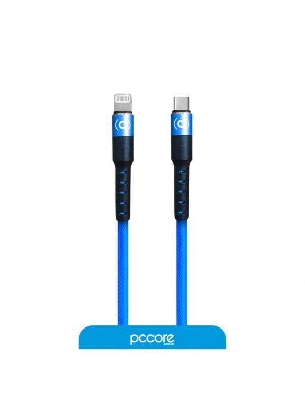 Cable Usb Foxbox Round Lightning a Type-C Azul