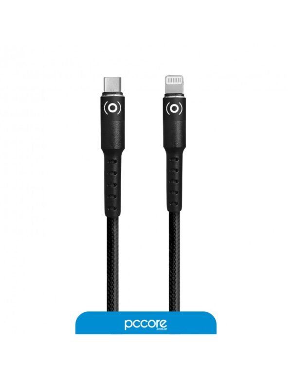 Cable Usb Foxbox Round Lightning a Type-C Negro