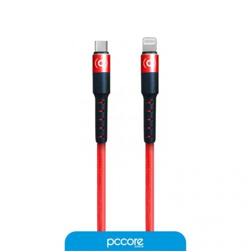 Cable Usb Foxbox Round Lightning a Type-C Rojo