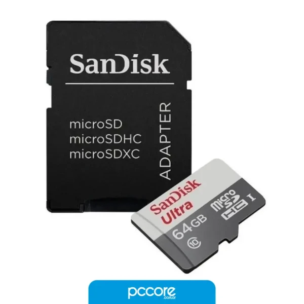 Memoria Micro SD 64GB Sandisk Ultra UHS-I U1 V10 100MB/s