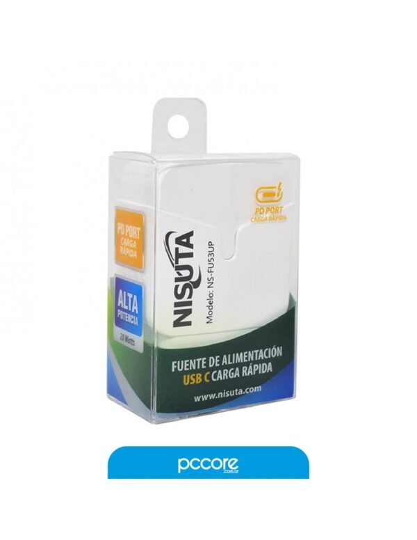 Cargador Nisuta Usb Tipo C PD NS-FU53UP