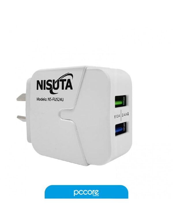 Cargador Nisuta Usb 2 Salidas 2.4A Ns-Fu524U