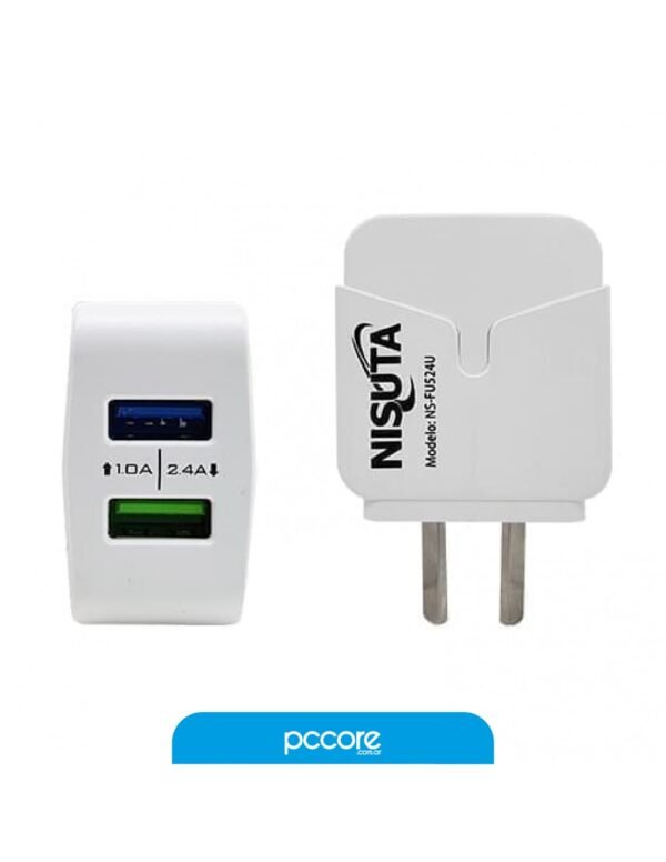 Cargador Nisuta Usb 2 Salidas 2.4A Ns-Fu524U