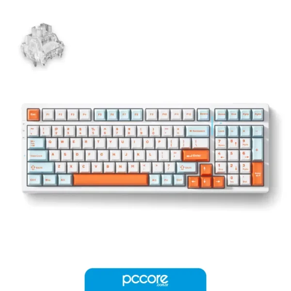 Teclado Mchose G98 Mecánico Inalámbrico Orange Switch Hyacinth