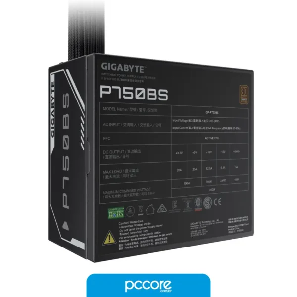 GPP750BS-15 Fuente 750W Gigabyte 80 Plus Bronze GP-P750BS