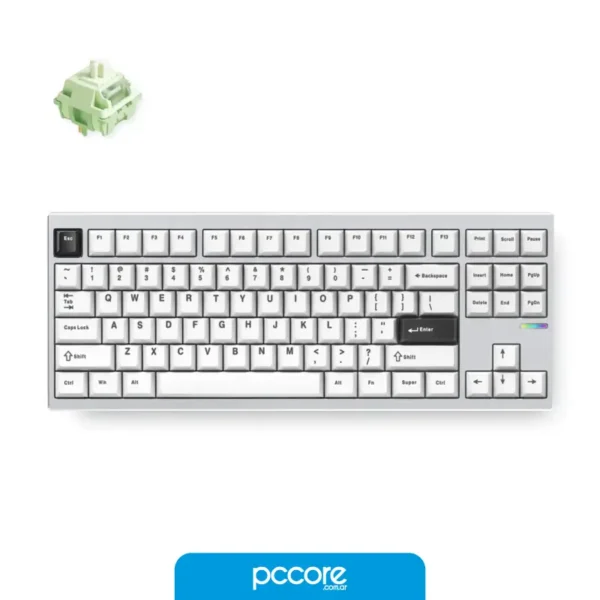 GX87-A4-12 Teclado Mchose GX87-A4 Full Metal Max Mecánico Inalámbrico Silver Oxidation Switch Matcha Latte V2