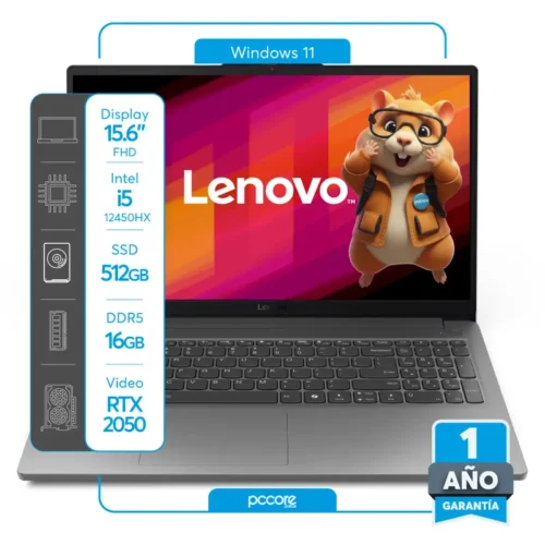Notebook Lenovo LOQ Gamer Intel I5-12450HX 16GB DDR5 512SSD RTX2050 4GB 15.6 FHD IPS Win11H