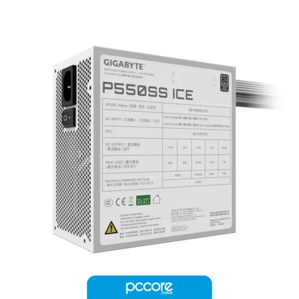 Fuente 550W Gigabyte 80 Plus Silver Ice P550SS