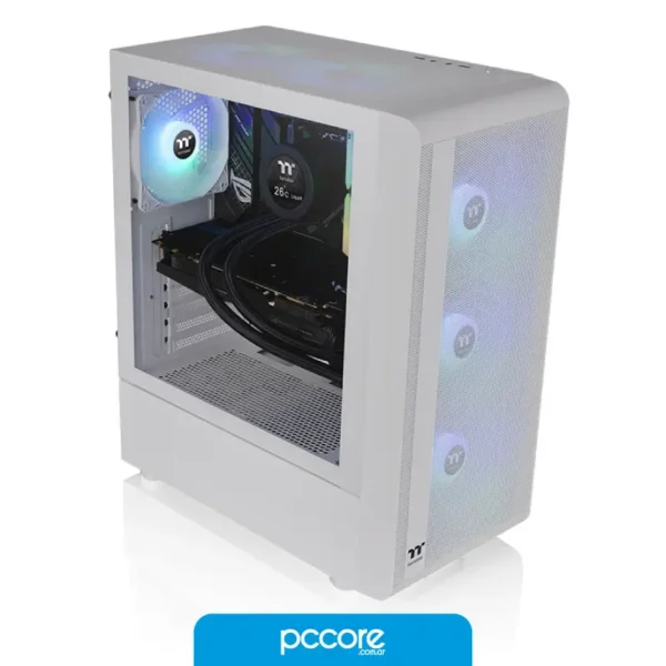 S200TGS-13 Gabinete Thermaltake S200 TG ARGB Snow 3 Fan Tempered Glass