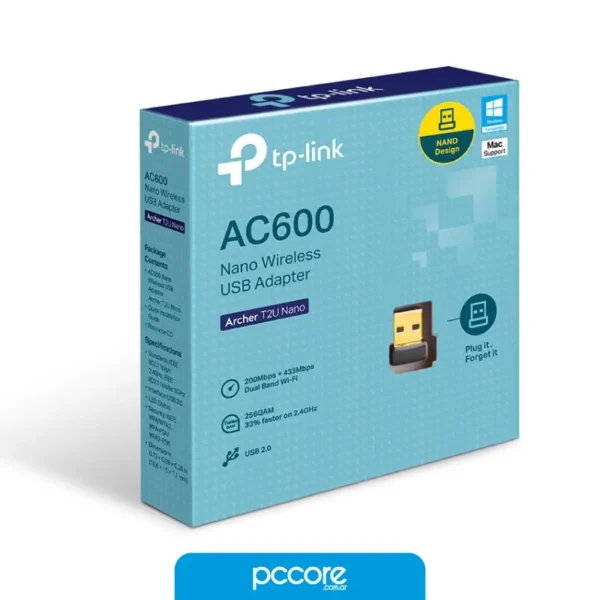 Adaptador Wifi Usb Tp-Link Archer T2U Nano AC600