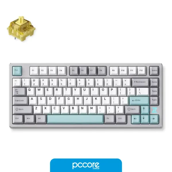 Teclado Mchose Z75S-1 Mecánico Inalámbrico Grey RGB Switch Cream Shaft