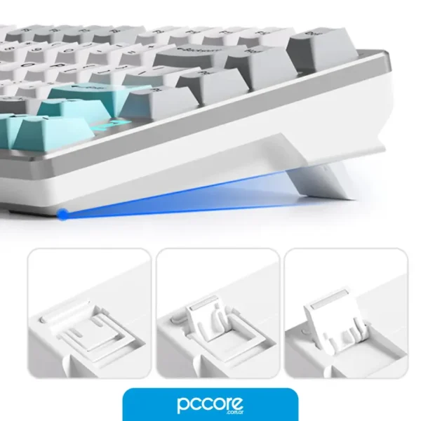 Teclado Mchose Z75S-1 Mecánico Inalámbrico Grey RGB Switch Cream Shaft