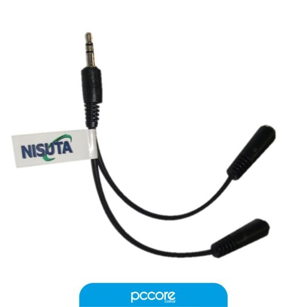 Adaptador Nisuta Plug 3.5MM M A 3.5Mm H X2 10Cm Ns-Adst