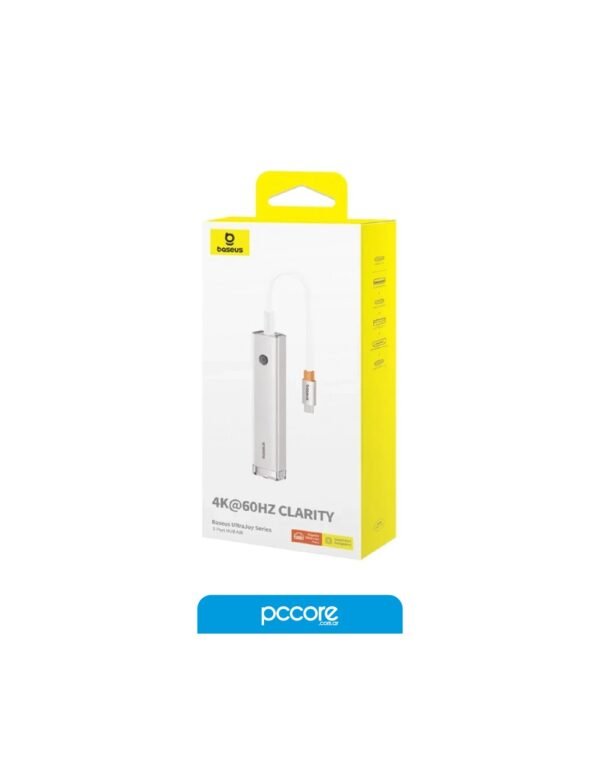 hub-usb-baseus-6-en-1-pd-hdmi-4k-usb-x2-rj45-ultrajoy-silver-4.jpg Hub Usb 5 In 1 Usb C A Usb C PD / Hdmi 4K / Usb 3.0 x2 / RJ45 Baseus UltraJoy Silver