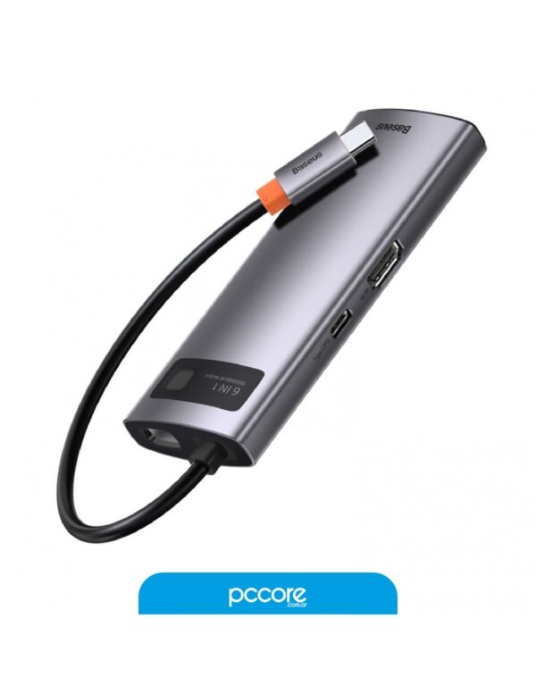 Hub Usb Baseus 6 In 1 Usb C A Usb C PD / Hdmi 4K / Usbx3 / Rj45