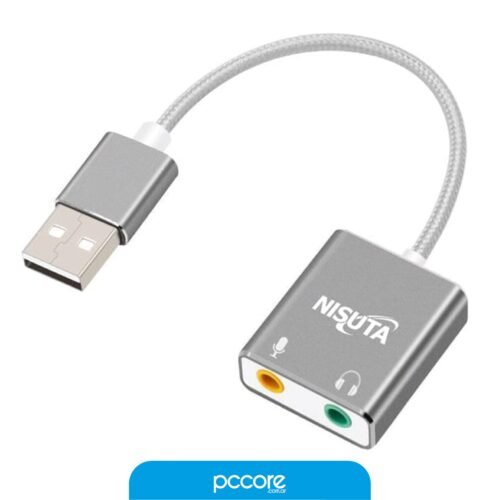 Placa De Sonido Nisuta Usb Estereo 3.5Mm Ns-Cousau21