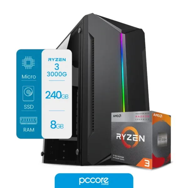 Pc AMD Ryzen 3 3200G 8GB 240SSD Wifi + BT