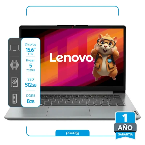 R7-512-8F.webp Notebook Lenovo IdeaPad 1 Ryzen 5 7520U 8GB DDR5 512SSD 15.6 FHD IPS FreeDos Ingles