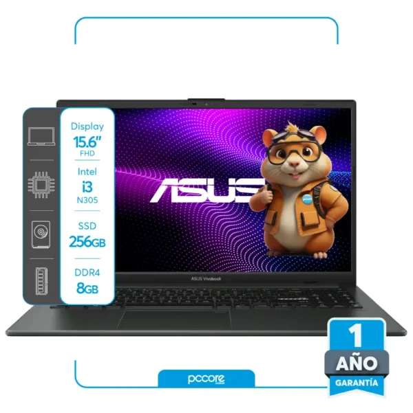 i3-512-8F.webp Notebook Asus Vivobook GO I3 N305 8GB 256SSD 15.6 FHD FreeDos