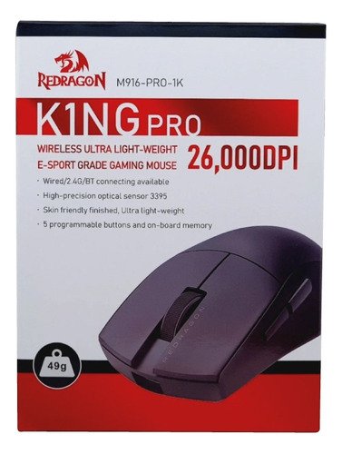 D_NQ_NP_833395-MLA99881741040_122025-O.jpg Mouse Inalambrico Redragon K1ng King Pro M916 Bluetooth USB