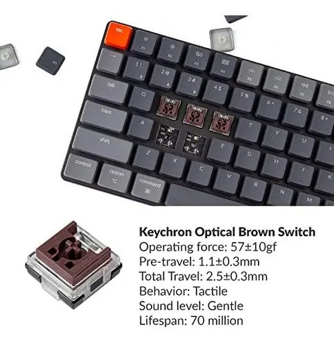 D_NQ_NP_884574-MLU73616174904_122023-O.jpg Teclado Keychron K2 V3 75 Mecánico Inalámbrico Bluetooth Black Switch Brown