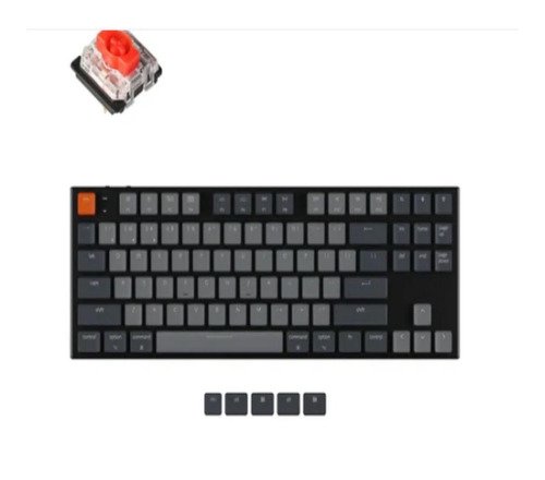 Teclado Keychron K7 Max 65 Low Profile Mecánico Inalámbrico Bluetooth Grey Switch Red