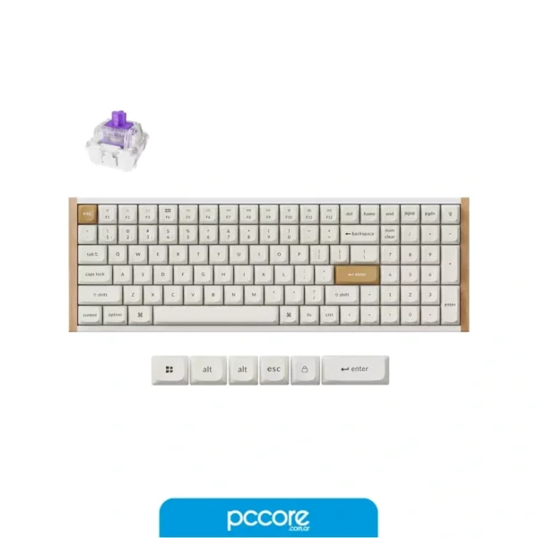 teclado keychron k4 he 96 low profile magnético inalámbrico white switch gateron nebula