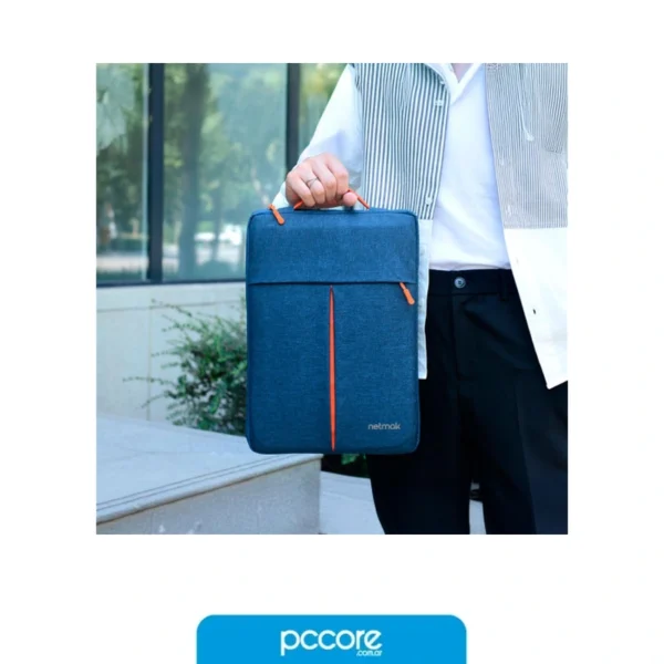 funda notebook 15.6 netmak nm fn16 b bolsillo frontal azul Funda notebook netmak