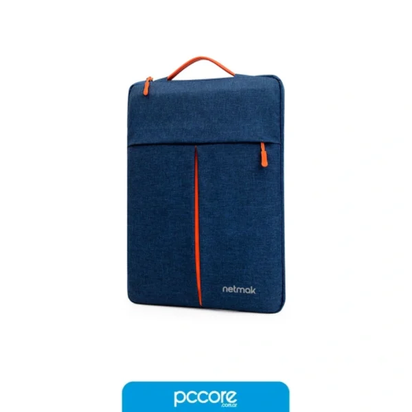 funda notebook 15.6 netmak nm fn16 b bolsillo frontal azul Funda notebook netmak