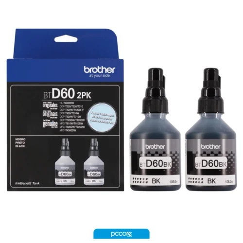 Botella de tinta Brother BTD60 Negra Pack de 2 Botella de tinta Brother BTD60 Negra Pack de 2