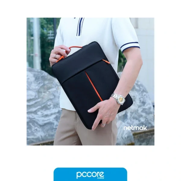 funda notebook 15.6 netmak nm fn16 bolsillo frontal negro Funda notebook 15.6