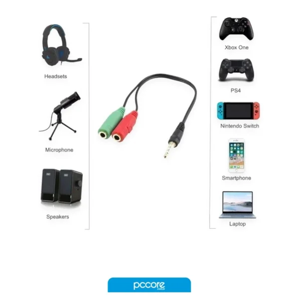 adaptador noga plug 3.5mm 1 hembra a 2 machos
