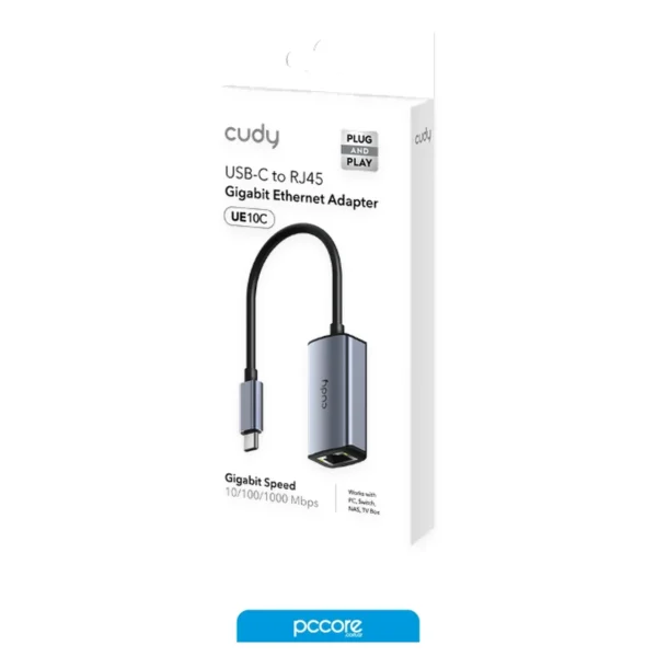 adaptador usb cudy tipo c a rj45 ethernet gigabit ue10c