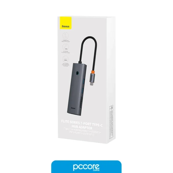 hub usb 7 in 1 usb c a usb c pd / hdmi 4k / rj45 / usb 3.0 x2 / sd / microsd baseus ultrajoy