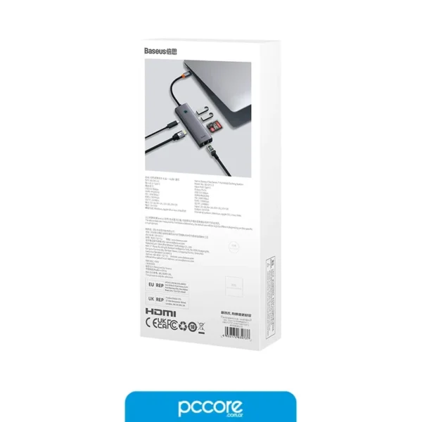 hub usb 7 in 1 usb c a usb c pd / hdmi 4k / rj45 / usb 3.0 x2 / sd / microsd baseus ultrajoy