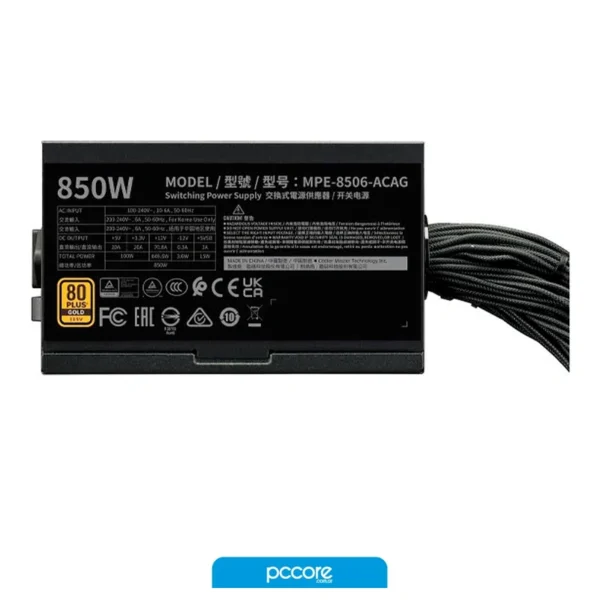 fuente 850w cooler master mwe v3 80 plus gold atx3.1nm Fuente 850W Cooler Master