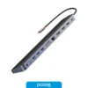 hub usb 12 in 1 docking usb c a hdmi 4k x2 / dp 4k / rj45 / sd / microsd / usb 3.0 x3 / usb c pd / jack 3.5 baseus elitejoy