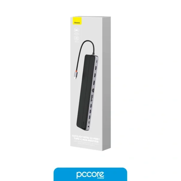 hub usb 12 in 1 docking usb c a hdmi 4k x2 / dp 4k / rj45 / sd / microsd / usb 3.0 x3 / usb c pd / jack 3.5 baseus elitejoy