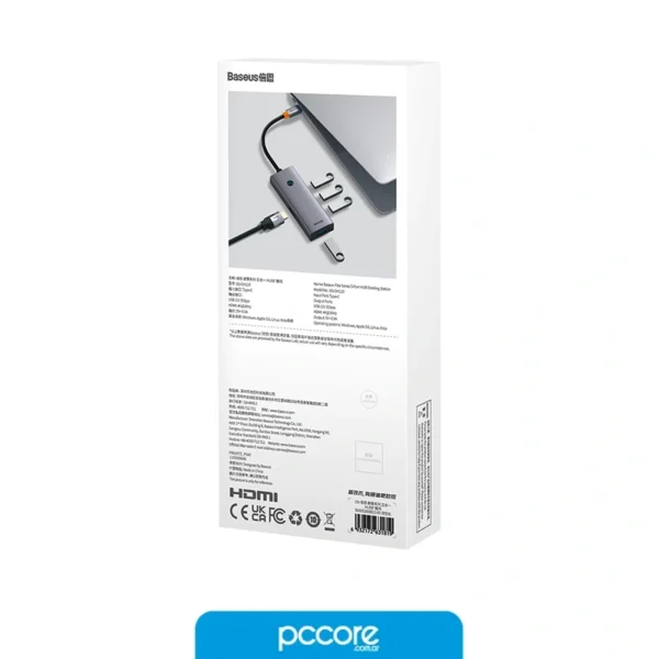 hub usb 5 in 1 usb c a / hdmi 4k / usb 3.0 x4 baseus flite