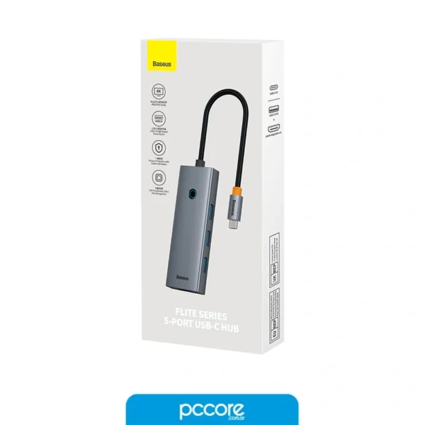 hub usb 5 in 1 usb c a / hdmi 4k / usb 3.0 x4 baseus flite