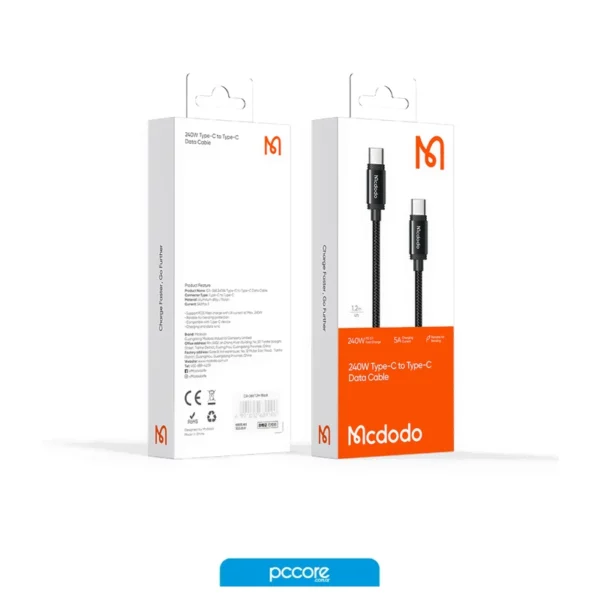 cable usb mcdodo tipo c a tipo c 1.2m 240w pd3.1 a02098 cable usb mcdodo tipo c a tipo c 1.2m 240w pd3.1 a02098