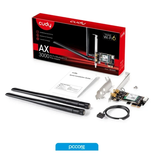 placa red wlan pci e cudy we3000 ax3000 wifi 6 bt 5.2 dual band placa red wlan pci e cudy we3000 ax3000 wifi 6 bt 5.2 dual band