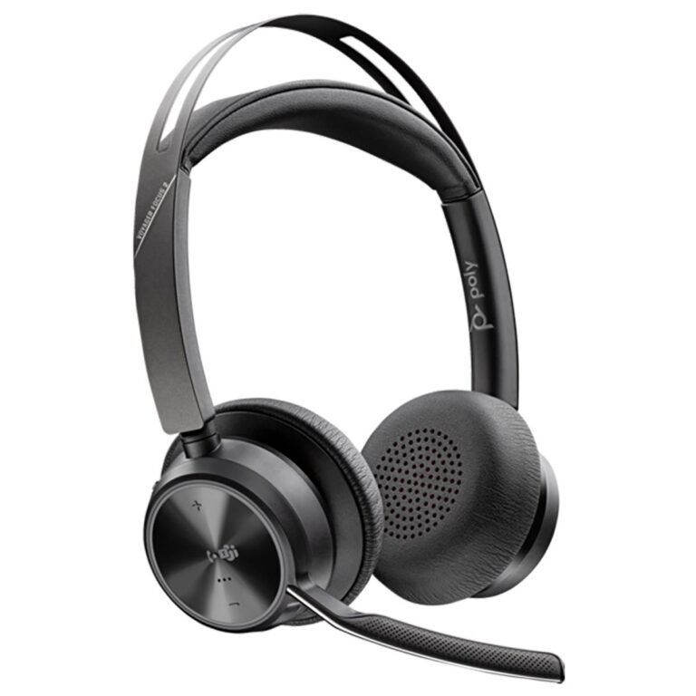 Auricular con Micrófono Poly Voyager Focus 2 BT Teams Certified + Adaptador y Soporte de Carga 9T9J6AA