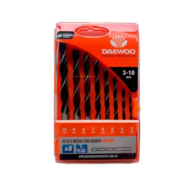 Kit De 8 Mechas Daewoo Dwkit8w Para Madera Tamaños 3 Al 10 Kit De 8 Mechas Daewoo Dwkit8w Para Madera Tamaños 3 Al 10